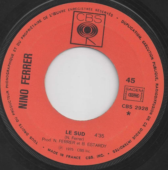 Nino Ferrer : Le Sud (7", Single)