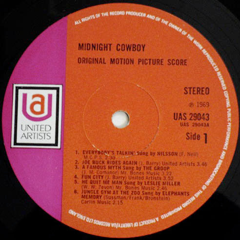 Various : Midnight Cowboy (Original Motion Picture Score) (LP, Album)