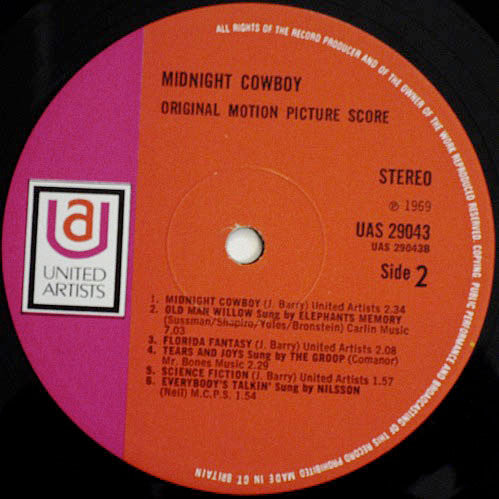 Various : Midnight Cowboy (Original Motion Picture Score) (LP, Album)