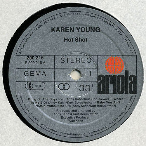 Karen Young : Hot Shot (LP, Album)