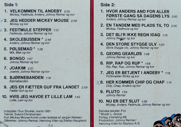 Johnny Reimar & Mickey Mouse Koret : Børneparty I Andeby (LP, Album)