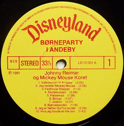 Johnny Reimar & Mickey Mouse Koret : Børneparty I Andeby (LP, Album)