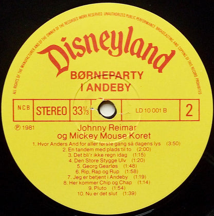 Johnny Reimar & Mickey Mouse Koret : Børneparty I Andeby (LP, Album)
