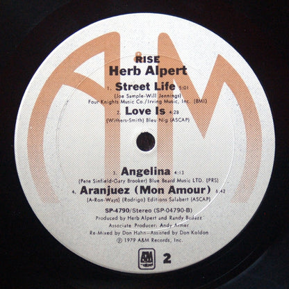 Herb Alpert : Rise (LP, Album, Pit)