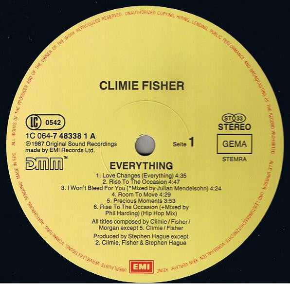 Climie Fisher : Everything (LP, Album)