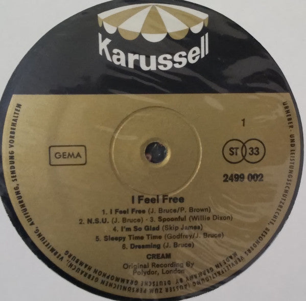 Cream (2) : I Feel Free (LP, Comp)