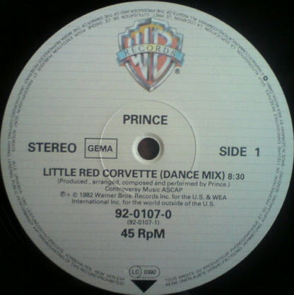 Prince : Little Red Corvette (Dance Mix) (12", Ltd)
