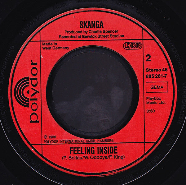 Skanga (4) : Hey Fred! (You Need A Sunbed) / Feeling Inside (7", Single)