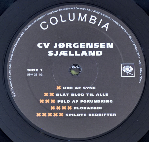 C. V. Jørgensen : Sjælland (LP, Album, RE, Cel)