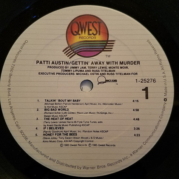 Patti Austin : Gettin' Away With Murder (LP, Album, Spe)