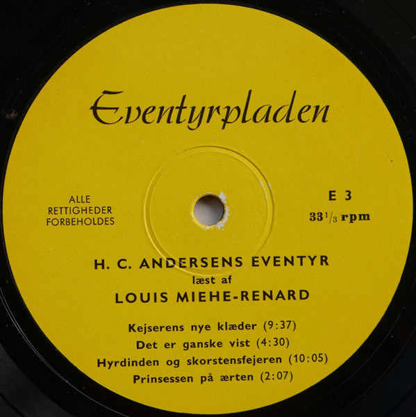 Louis Miehe-Renard : H. C. Andersens Eventyr Fortalt Af Louis Miehe-Renard (2) (LP)