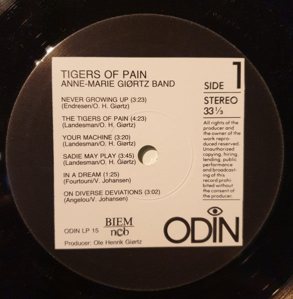 Anne-Marie Giørtz Band : Tigers Of Pain (LP, Album)