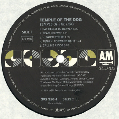 Temple Of The Dog : Temple Of The Dog (LP, Album)