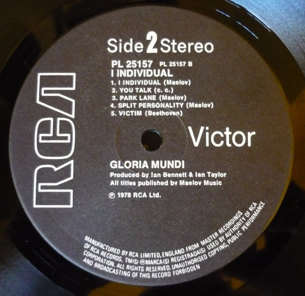 Gloria Mundi : I, Individual (LP, Album)
