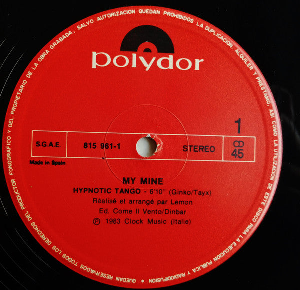 My Mine : Hypnotic Tango = Tango Hipnótico (12", Maxi)