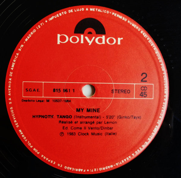 My Mine : Hypnotic Tango = Tango Hipnótico (12", Maxi)