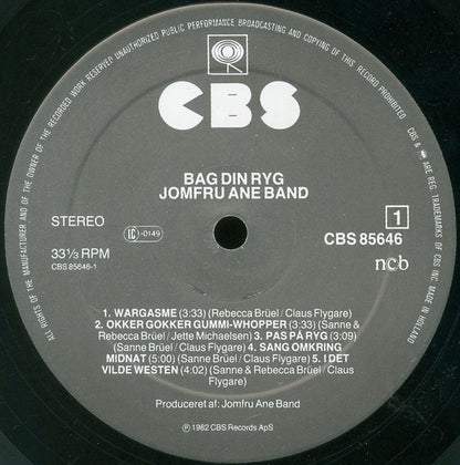 Jomfru Ane Band : Bag Din Ryg (LP, Album)