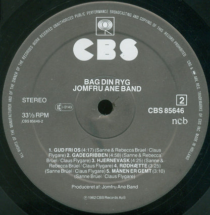Jomfru Ane Band : Bag Din Ryg (LP, Album)