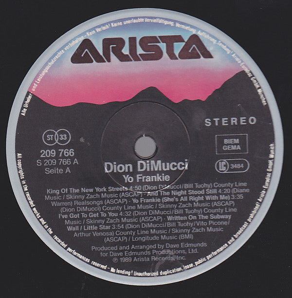 Dion (3) : Yo Frankie (LP, Album)