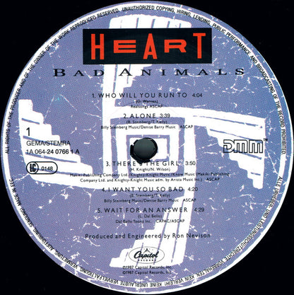 Heart : Bad Animals (LP, Album)