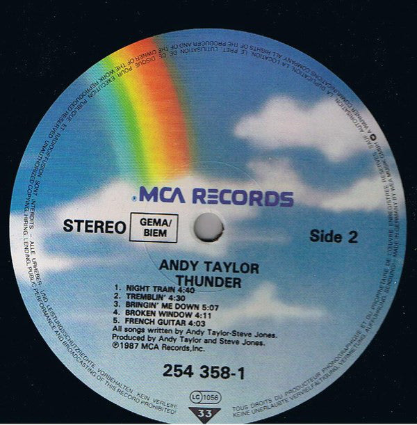 Andy Taylor : Thunder (LP, Album)