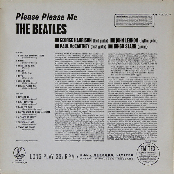 The Beatles : Please Please Me (LP, Album)