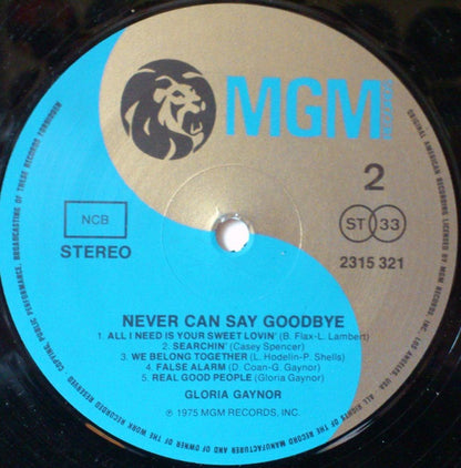 Gloria Gaynor : Never Can Say Goodbye (LP, Album)