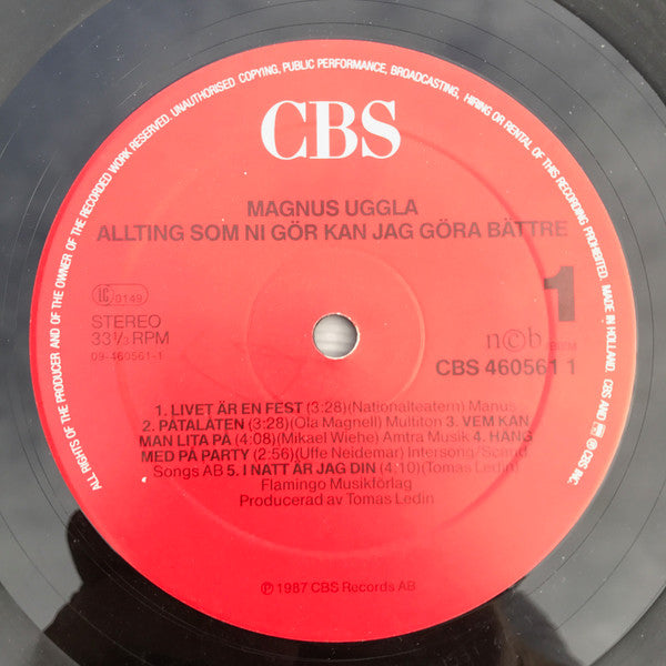 Magnus Uggla : Allting Som Ni Gör Kan Jag Göra Bättre (LP, Album, RE)