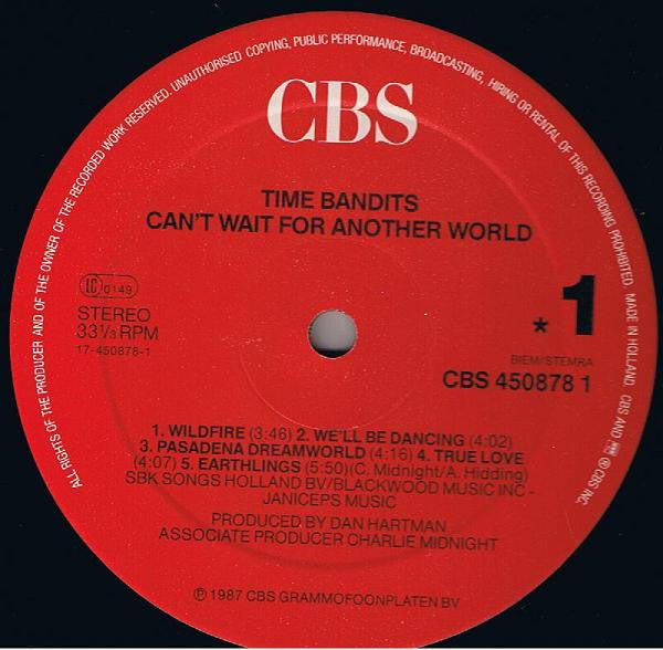 Time Bandits : Can't Wait For Another World (LP, Album)