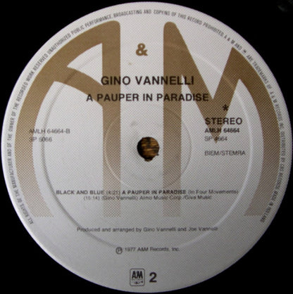 Gino Vannelli : A Pauper In Paradise (LP, Album, Tex)
