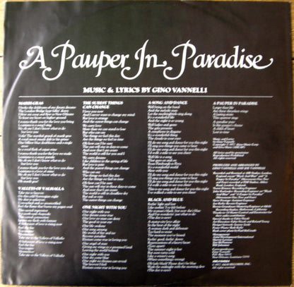 Gino Vannelli : A Pauper In Paradise (LP, Album, Tex)