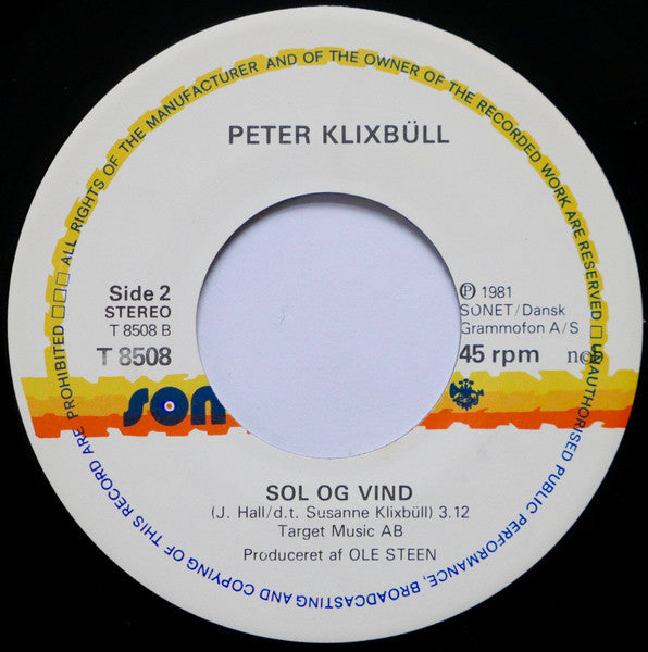 Peter Klixbüll : Fulton / Sol Og Vind (7", Single)