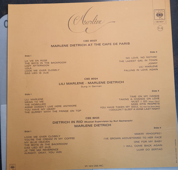 Marlene Dietrich : Marlène (3xLP, Comp + Box)