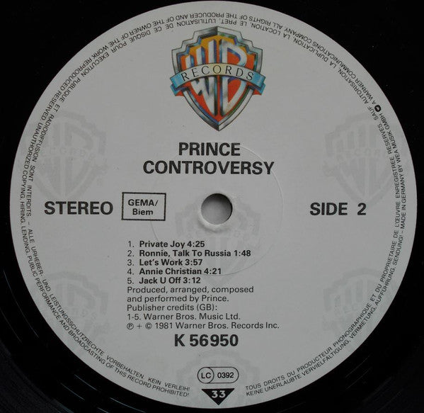 Prince : Controversy (LP, Album, RE)