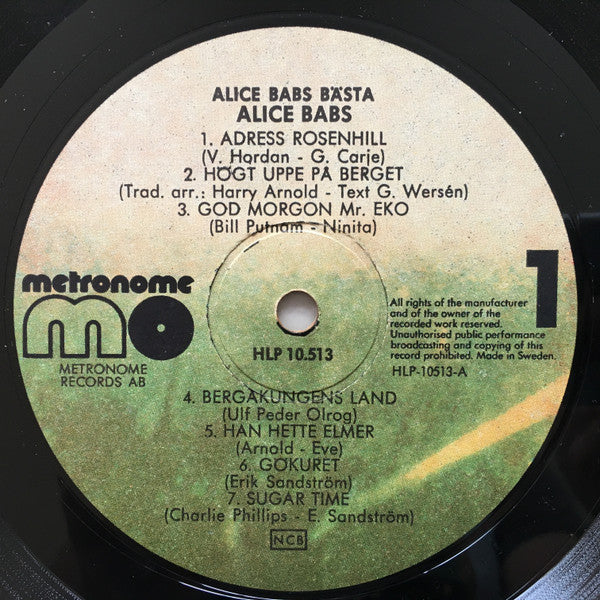 Alice Babs : Alice Babs Bästa (LP, Comp, RE)