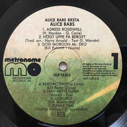 Alice Babs : Alice Babs Bästa (LP, Comp, RE)