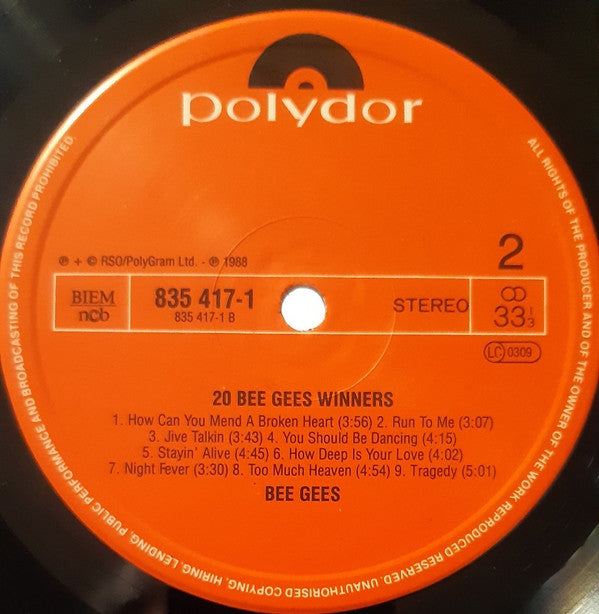 Bee Gees : 20 Bee Gees Winners - Vol. 1 (LP, Comp)