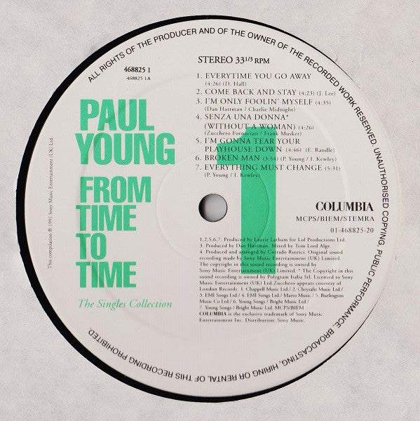 Paul Young : From Time To Time (The Singles Collection)  (LP, Comp)