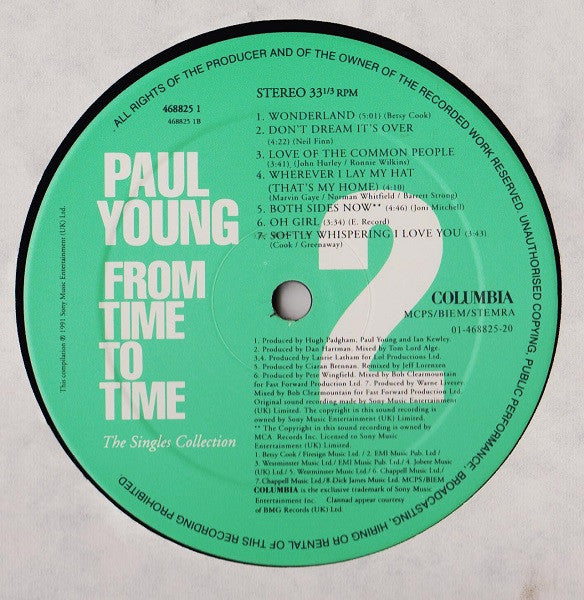 Paul Young : From Time To Time (The Singles Collection)  (LP, Comp)
