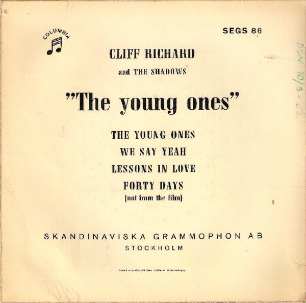 Cliff Richard & The Shadows : The Young Ones (7", EP, Gre)