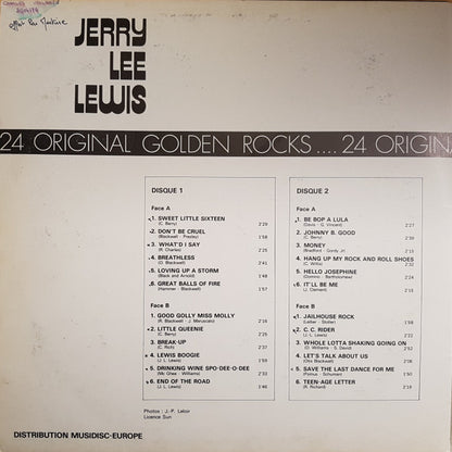 Jerry Lee Lewis : 24 Original Golden Rocks (2xLP, Comp, RP)