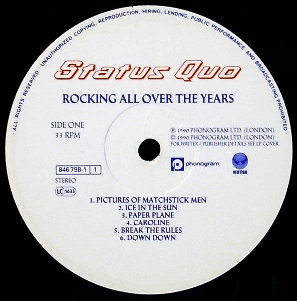 Status Quo : Rocking All Over The Years (2xLP, Album, Comp)