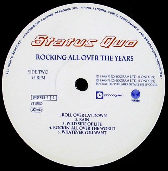 Status Quo : Rocking All Over The Years (2xLP, Album, Comp)