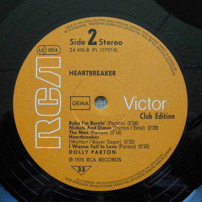 Dolly Parton : Heartbreaker (LP, Album, Club)