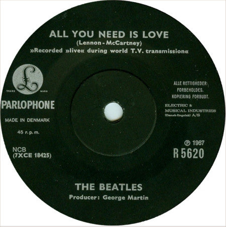 The Beatles : All You Need Is Love / Baby, You're A Rich Man (7", Sol)