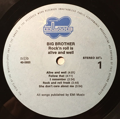 Big Brother (9) : Rock And Roll Is Alive And Well (LP, Album)