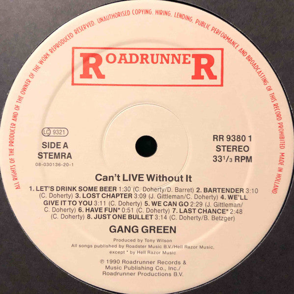 Gang Green : Can't Live Without It (LP, Album)