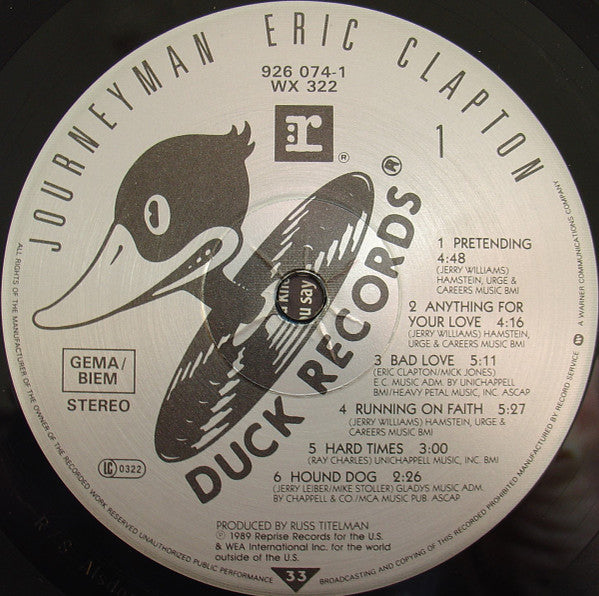 Eric Clapton : Journeyman (LP, Album, Gat)