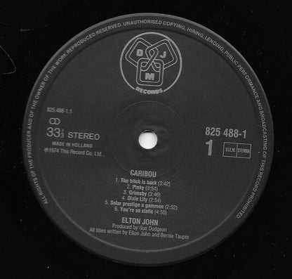 Elton John : Caribou (LP, Album, RE)