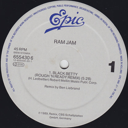 Ram Jam : Black Betty (Remix) (12", Maxi)